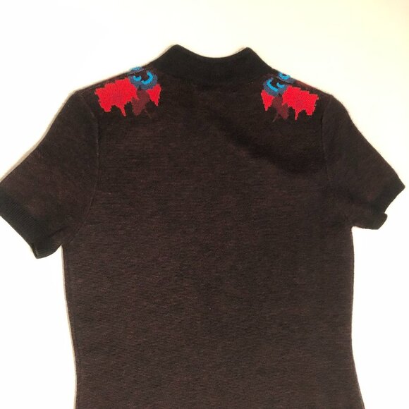 Shanghai Tang Gingko Cashmere + Wool Knit Dress in Black, Red, Blue Size EU M - Picture 9 of 14